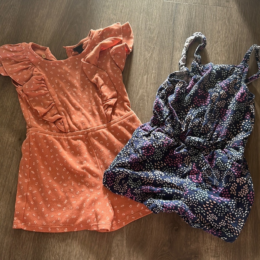 Two girls shorts rompers